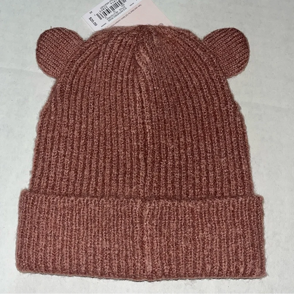 LC Lauren Conrad Kid’s‎ Ribbed Knit Rose Beanie Hat New with Tags